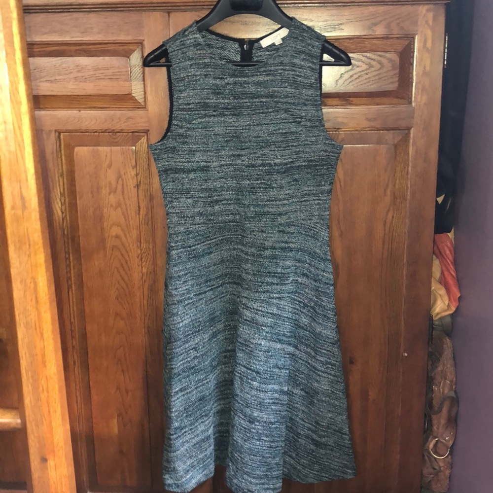 Nwt loft blue sweater tweed Aline dress 8